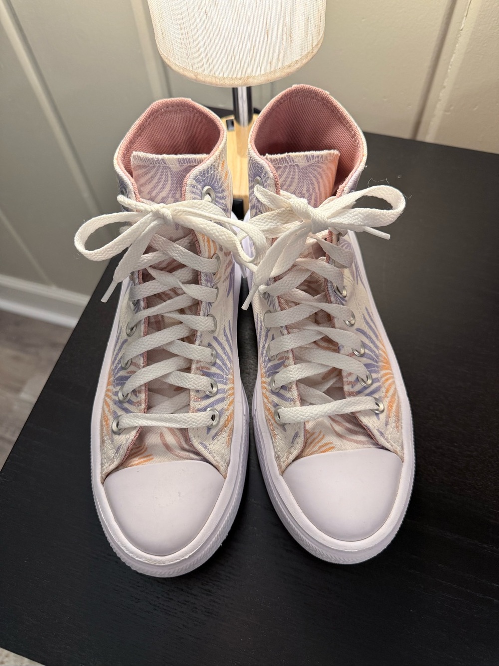 Converse High-Top Canvas Sneakers in Pink, Lavender and Peach- Chuck Taylor